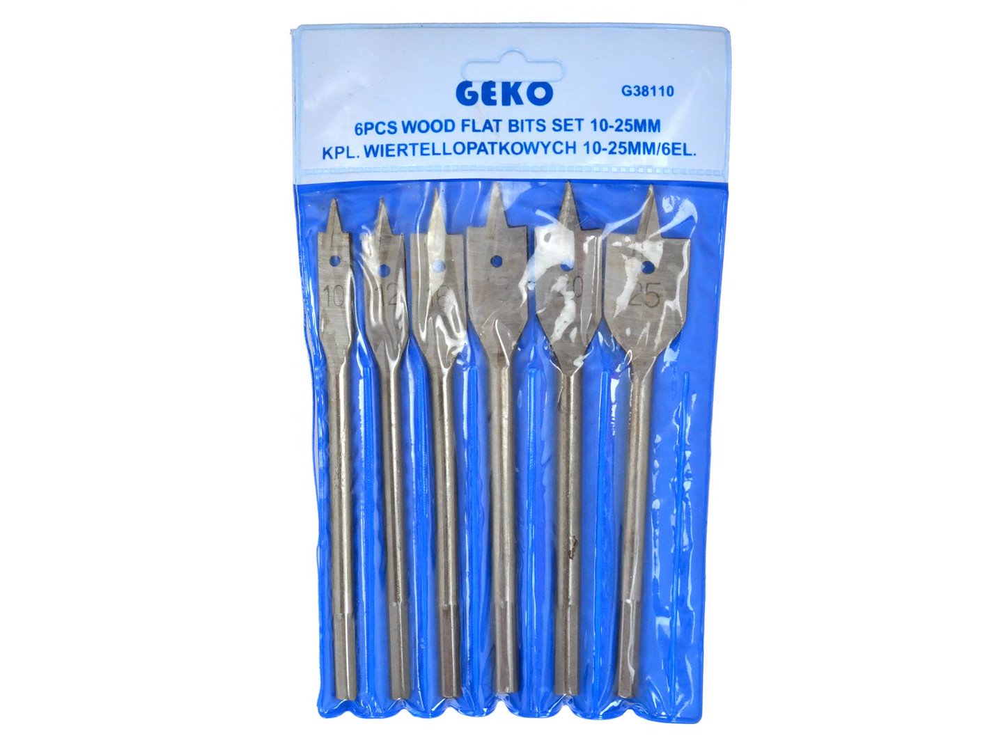 Hout platte gatenboor set, 6-delig/set, 10-12-16-18-20-25 mm