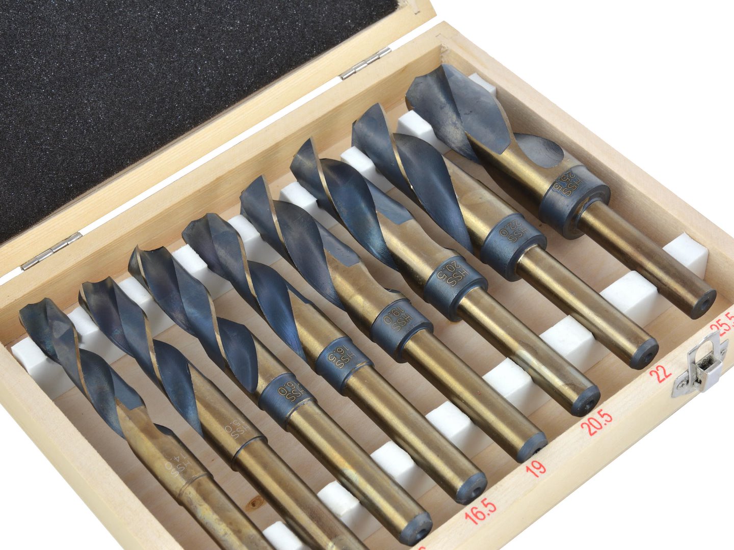 8 stuks HSS-spiraalboren met 1/2"