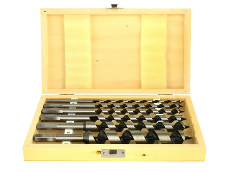 Houtboren set 230mm 6 8 10 12 16 25 houten doos