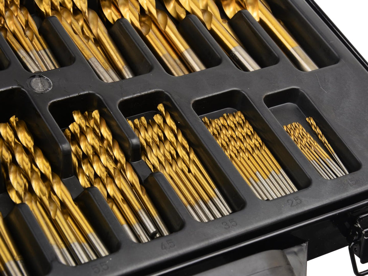 170 stuks HSS titanium gecoate borenset
