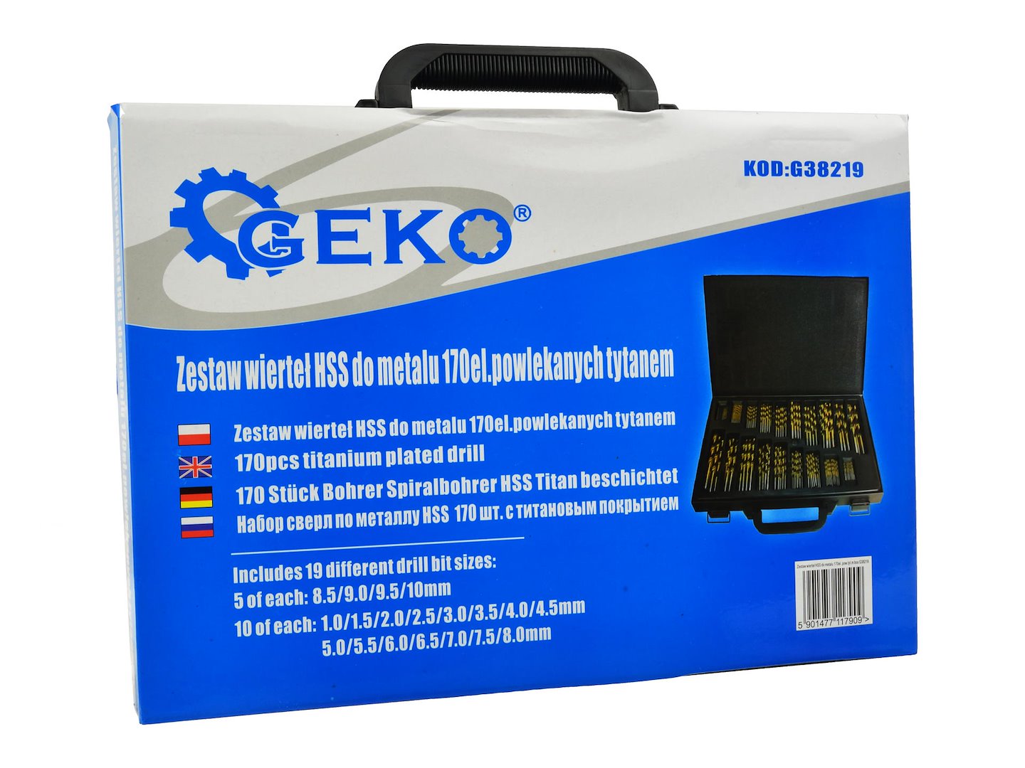 170 stuks HSS titanium gecoate borenset