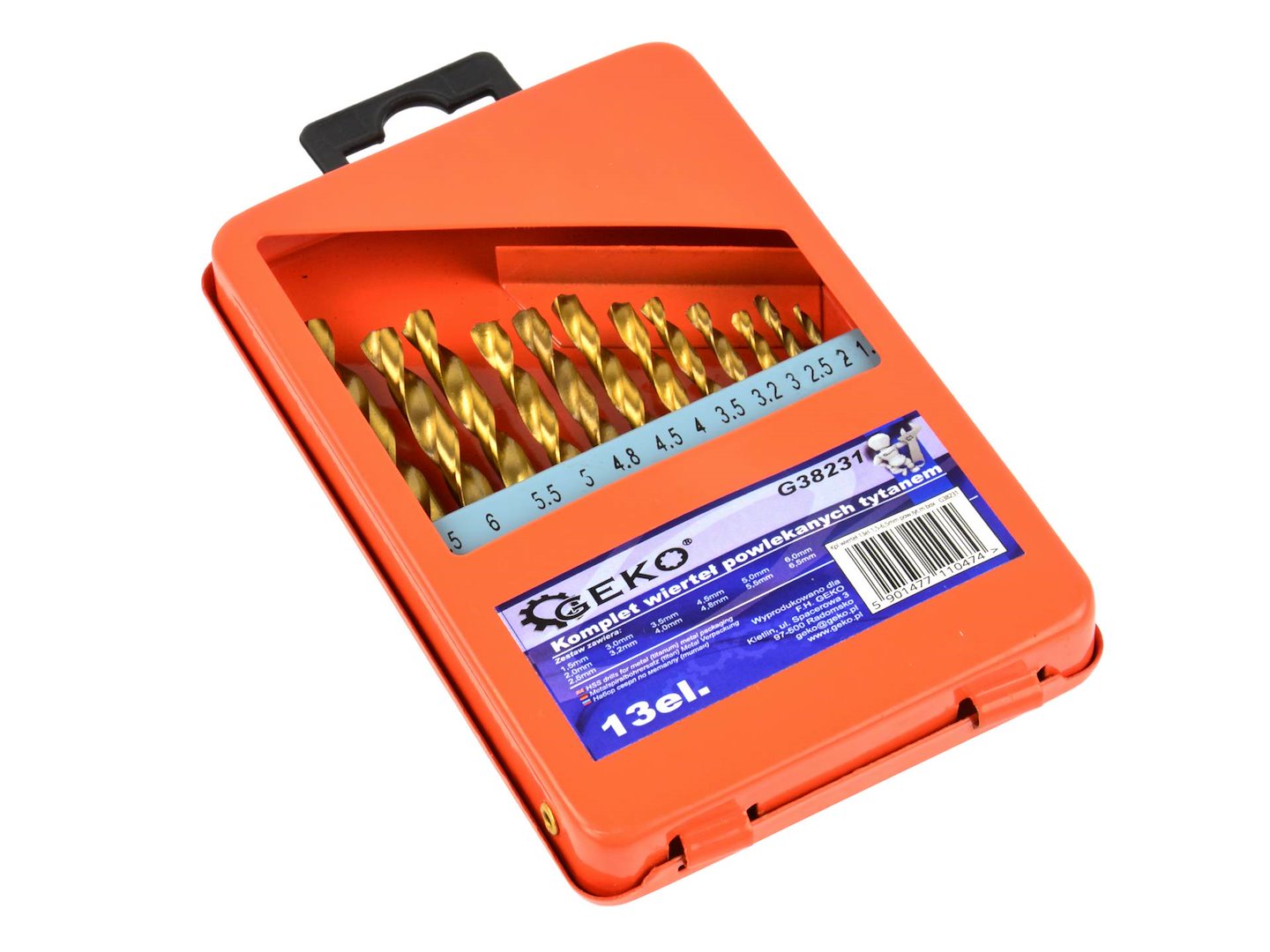 Titanium gecoate boren 13 stuks 1,5-6,5mm set voor metaal