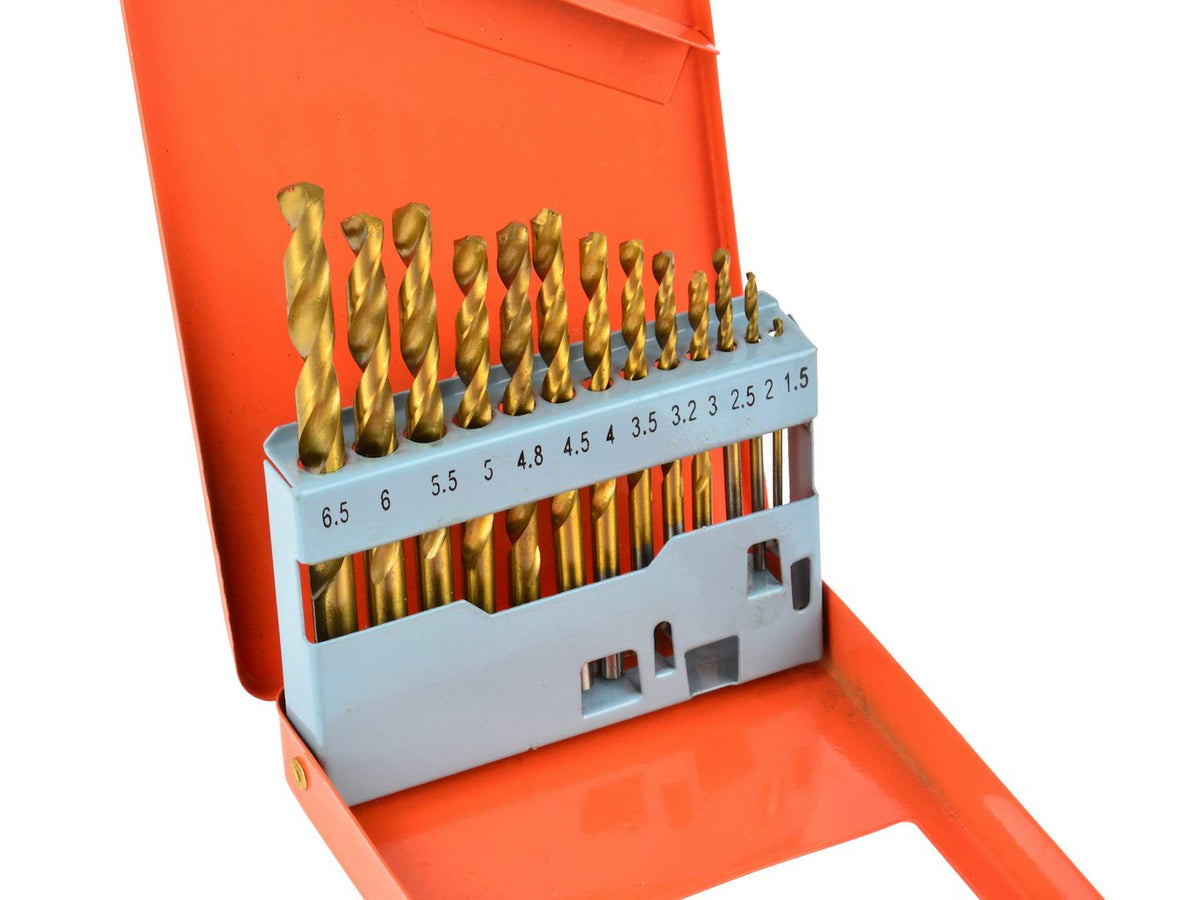 Titanium gecoate boren 13 stuks 1,5-6,5mm set voor metaal