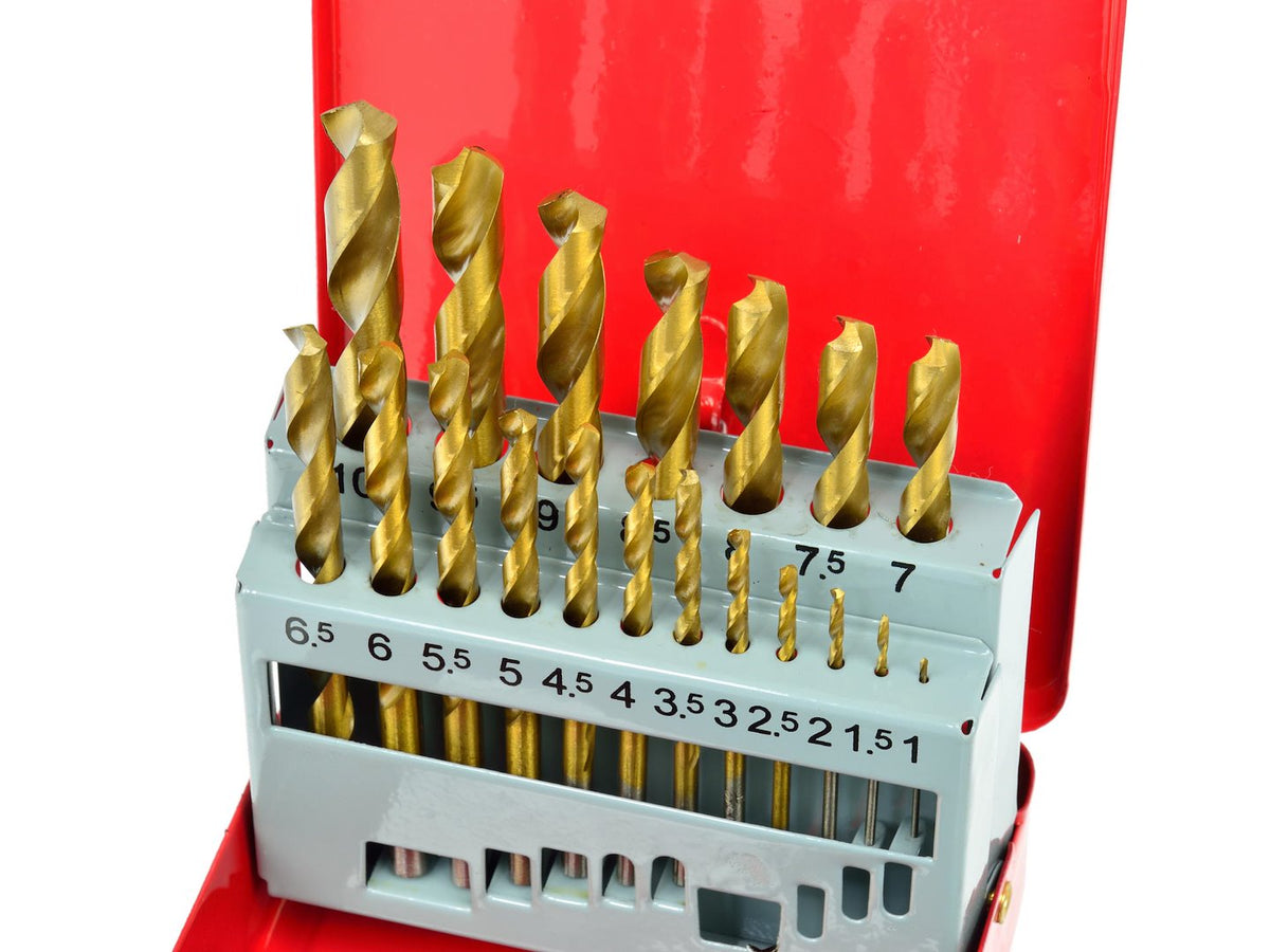 Titanium gecoate boren 19 stuks 1-10mm set voor metaal