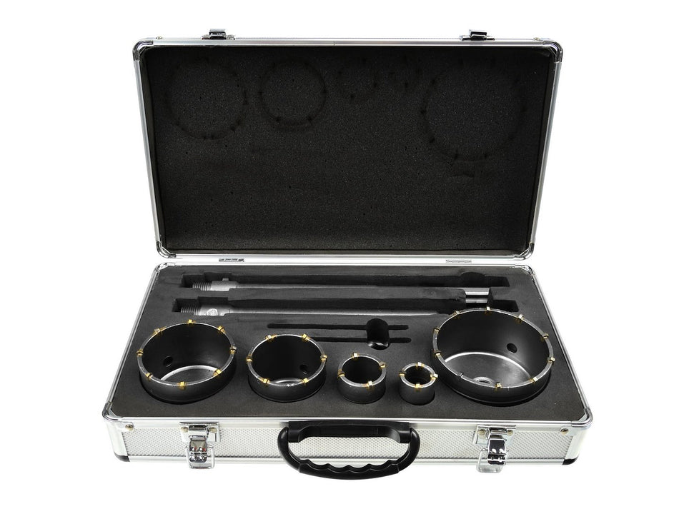 Set holle boren 9 stuks (30,40,65,80,100+2xAdapter 350mm)