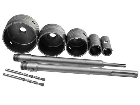 Set holle boren 9 stuks (30,40,65,80,100+2xAdapter 350mm)