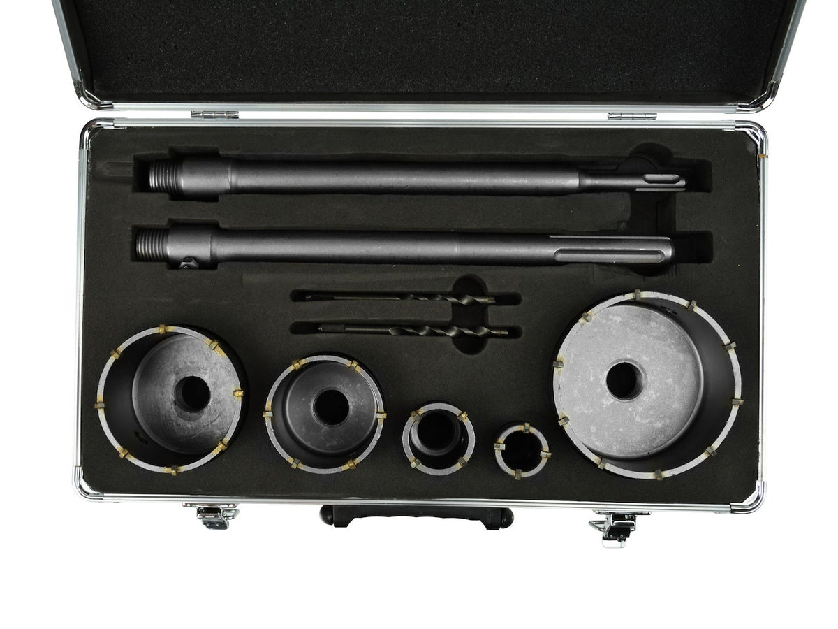 Set holle boren 9 stuks (30,40,65,80,100+2xAdapter 350mm)