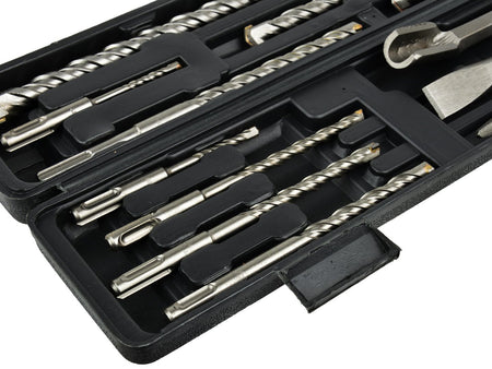 12 stuks Boorhamer+Beitel set (9 stuks SDS boren + 3 beitels in kunststof koffer)