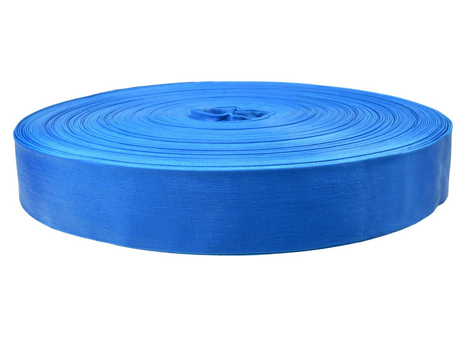 PVC platte blauwe slang 2"x100m