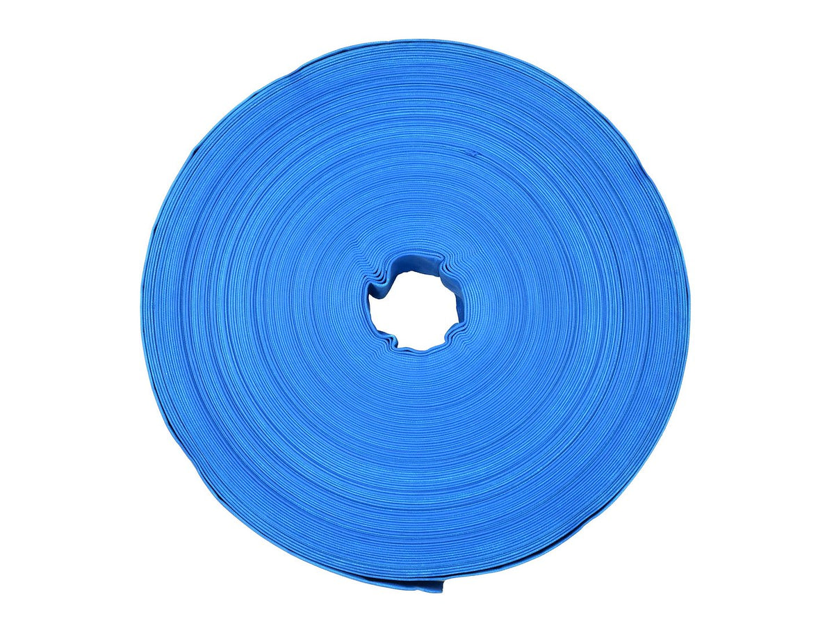 PVC platte blauwe slang 2"x100m