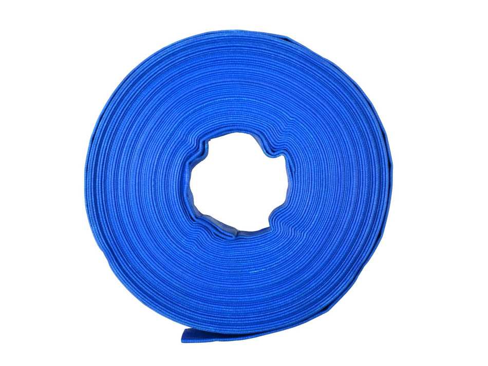 1" 28,5m 2 bar blauwe pvc platte slang (30m)