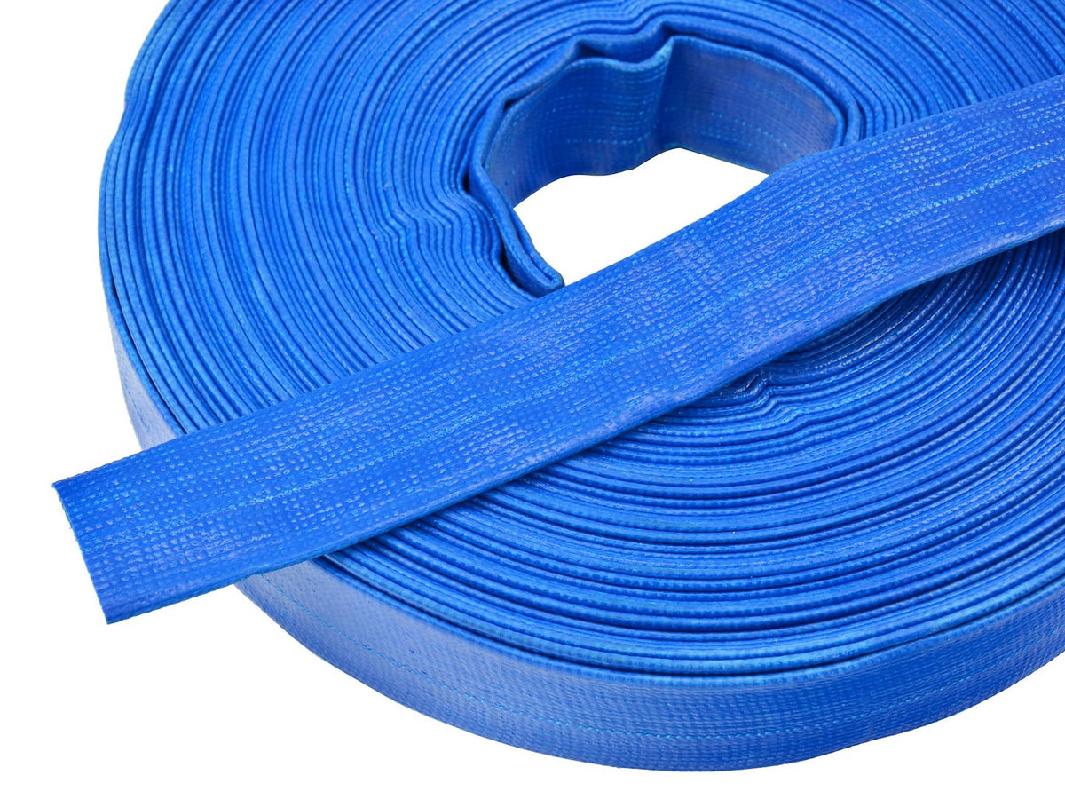 1" 28,5m 2 bar blauwe pvc platte slang (30m)
