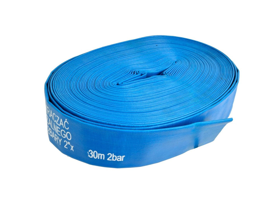 PVC blauwe platte slang 2"30m