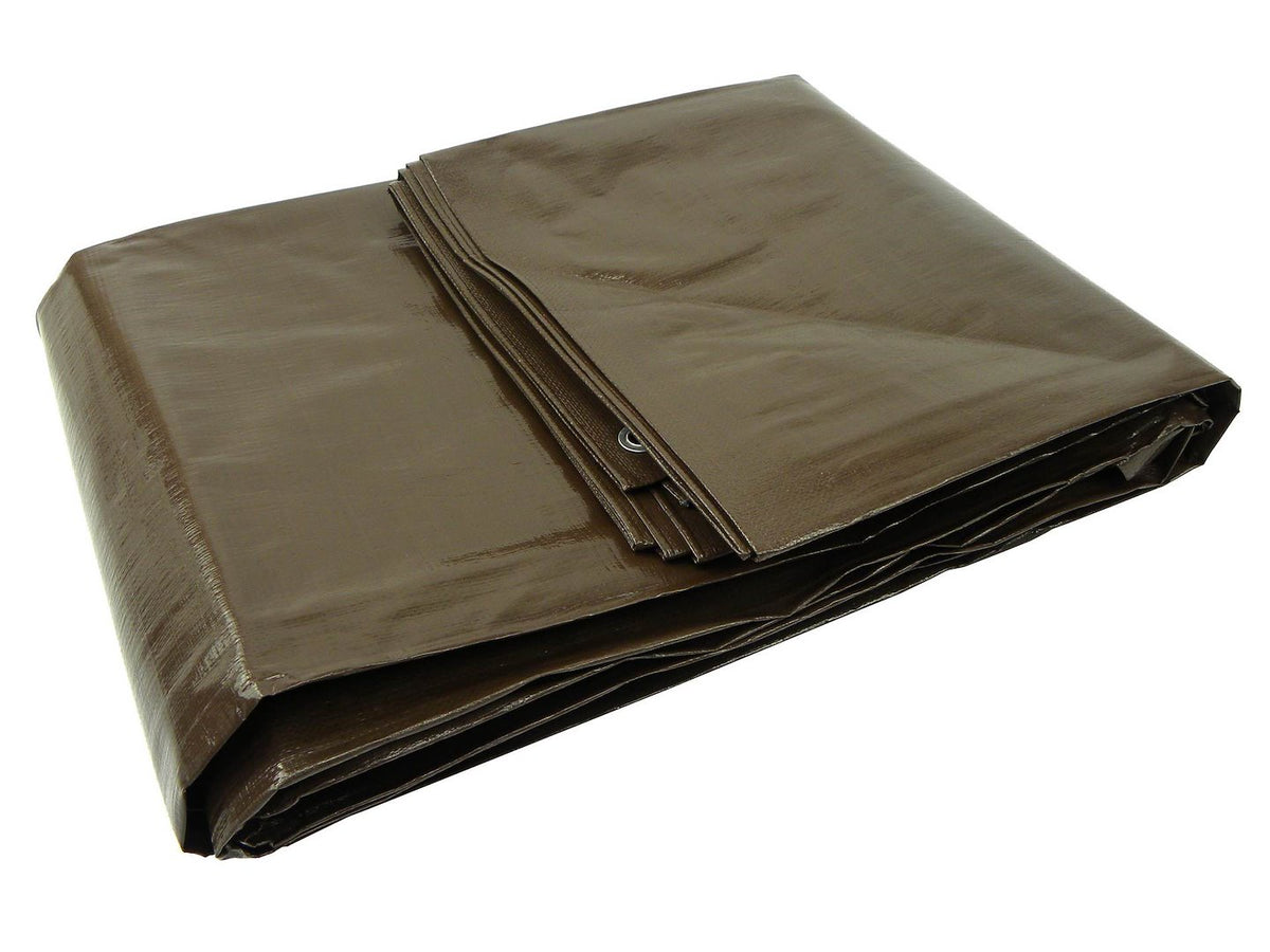 PE-zeiltarpaulin 10x12m bruin/ super dik