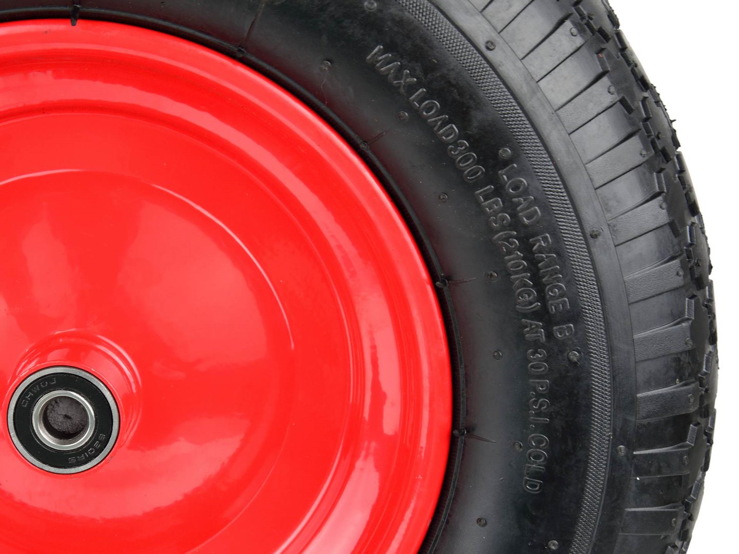 Rubberen wiel 4.00-8 2PR /rood velg/