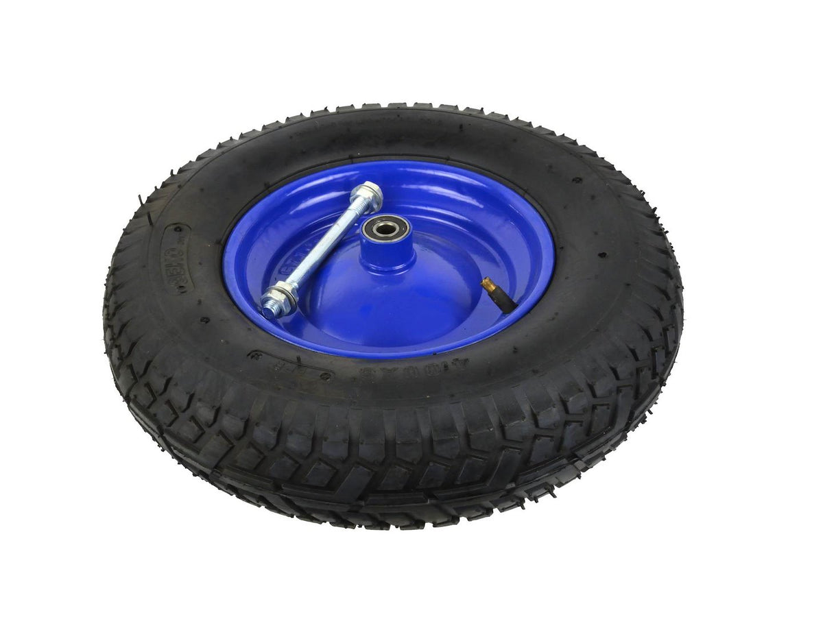 Blauw nieuw wiel 4.00-8 6PR met as
