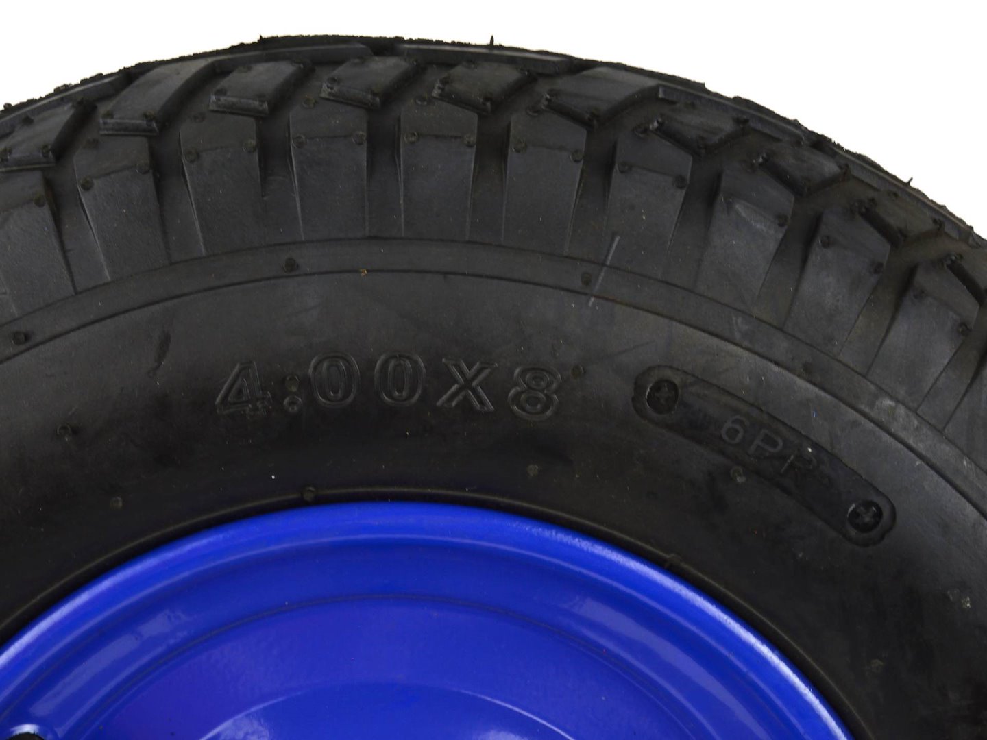 Blauw nieuw wiel 4.00-8 6PR met as