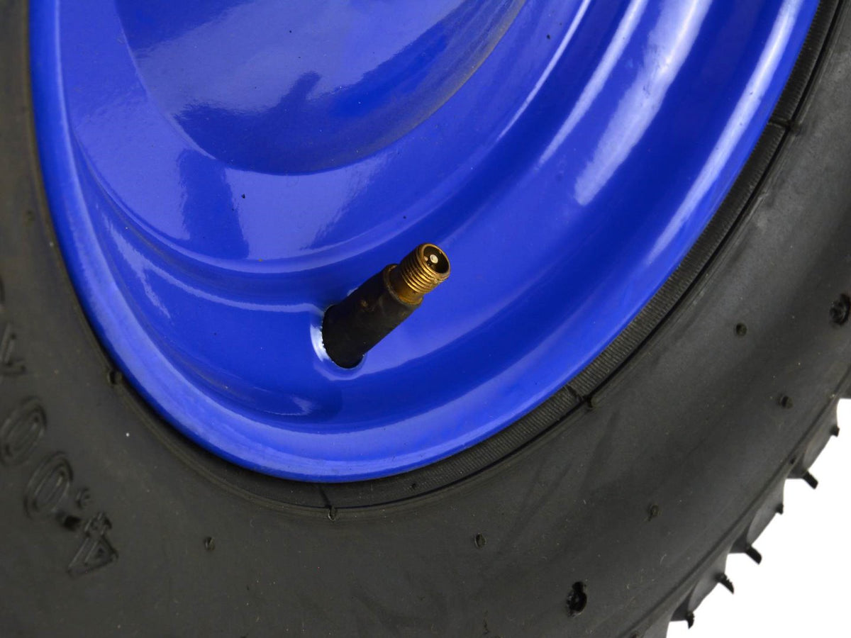Blauw nieuw wiel 4.00-8 6PR met as
