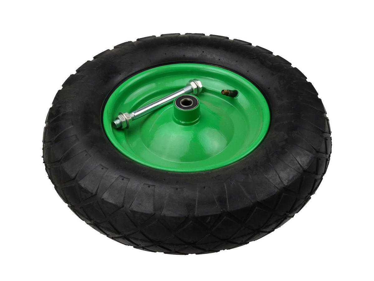 Rubberen wiel 4.00-8 4PR /groene velg/