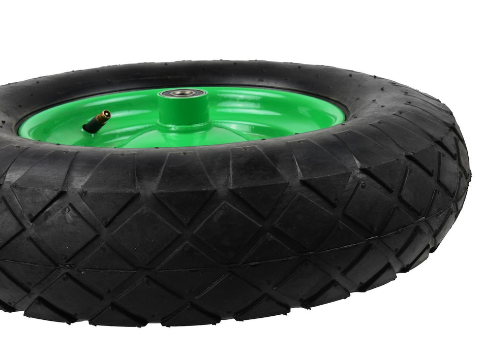 Rubberen wiel 4.00-8 4PR /groene velg/