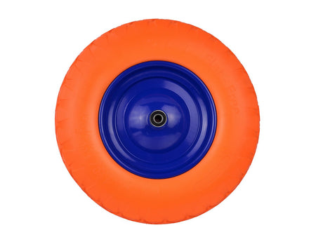 PU oranje wiel 4.00-8 met blauwe velg