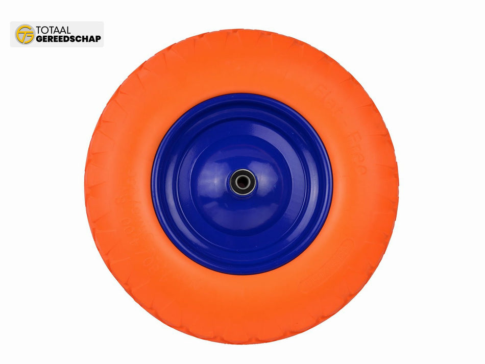 PU orange wheel 4.00-8 with blue rim
