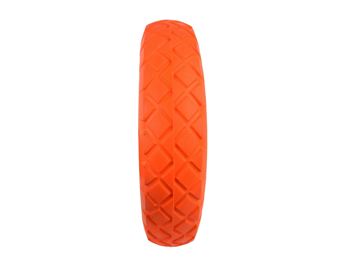 PU oranje wiel 4.00-8 met blauwe velg