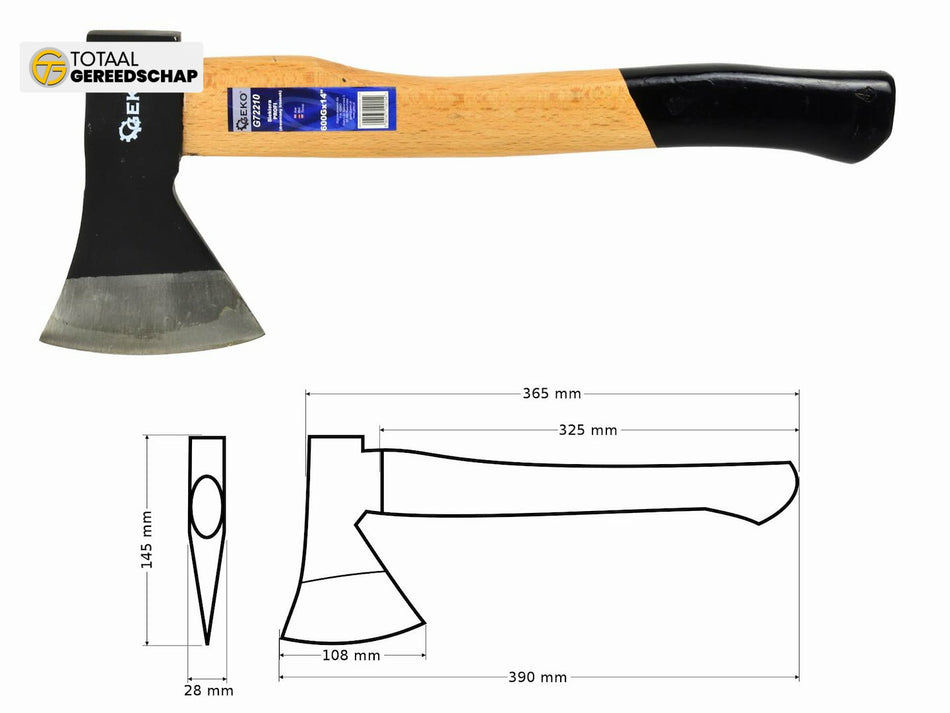 Axe with wooden handle  600G x 14"