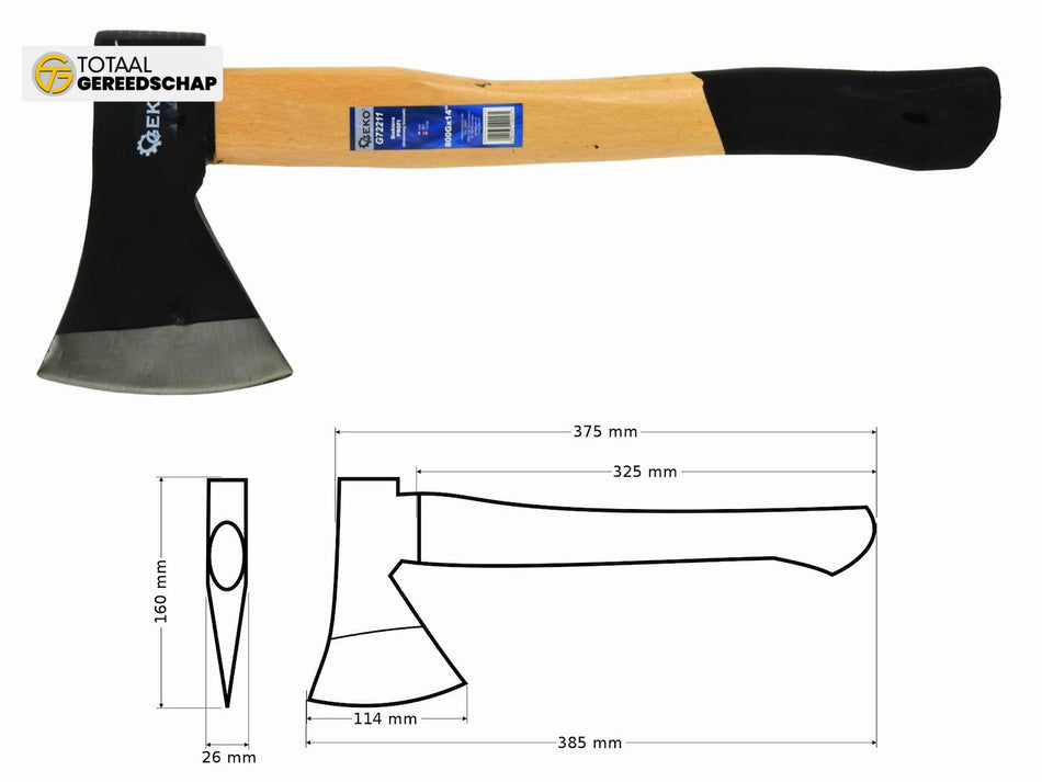 Axe with wooden handle  800G x 15"