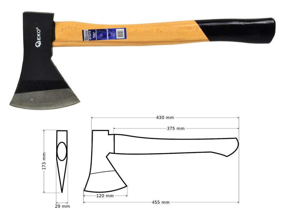 Bijl met houten steel 1000G x 18"