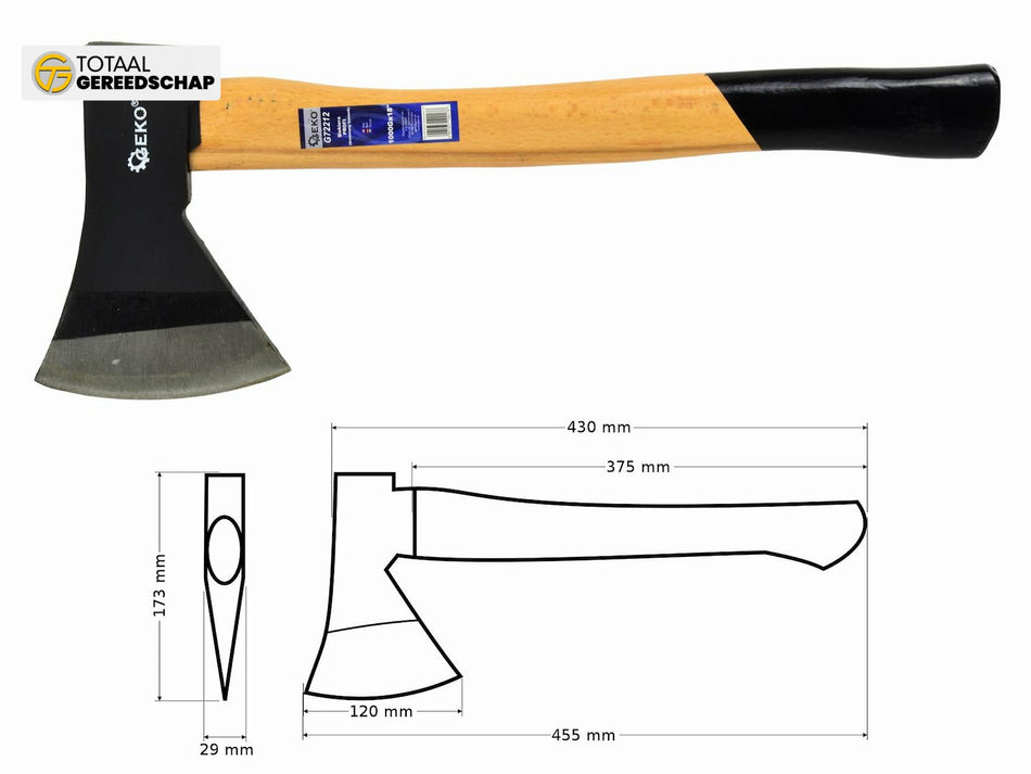 Axe with wooden handle 1000Gx18"