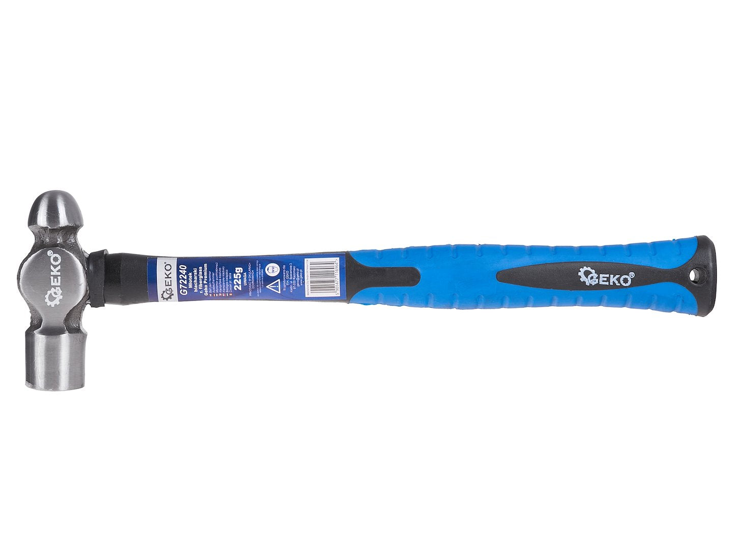 Rondhamer 225g met glasvezel TPR-handvat GEKO Premium