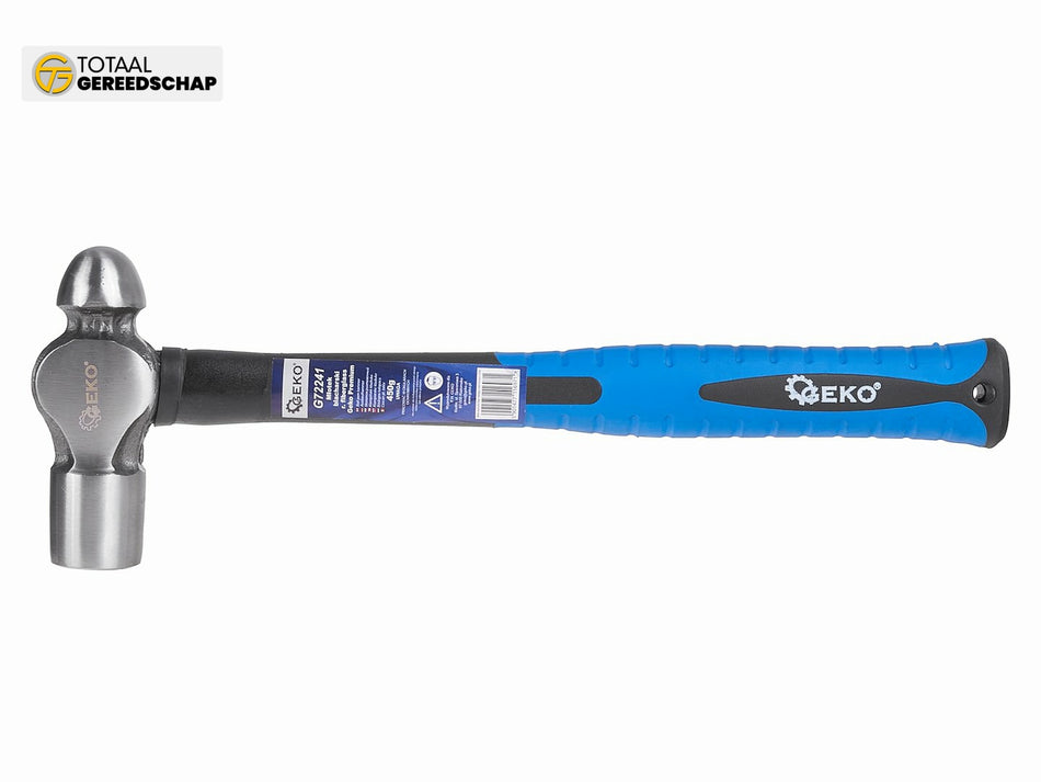 Ball Pein Hammer 450g with Fiberglass TPR Handle GEKO Premium
