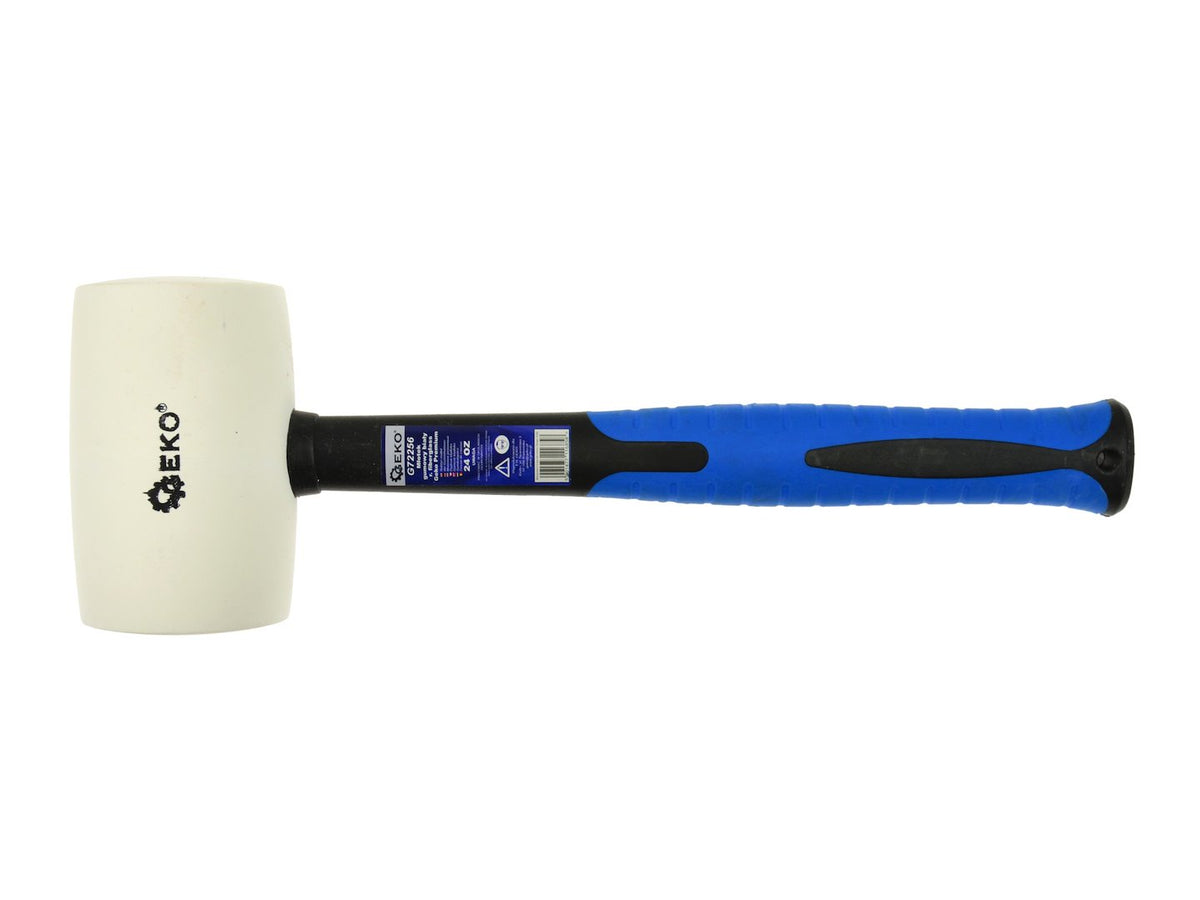 Witte rubberen hamer met glasvezel TRP-handvat 24oz GEKO Premium