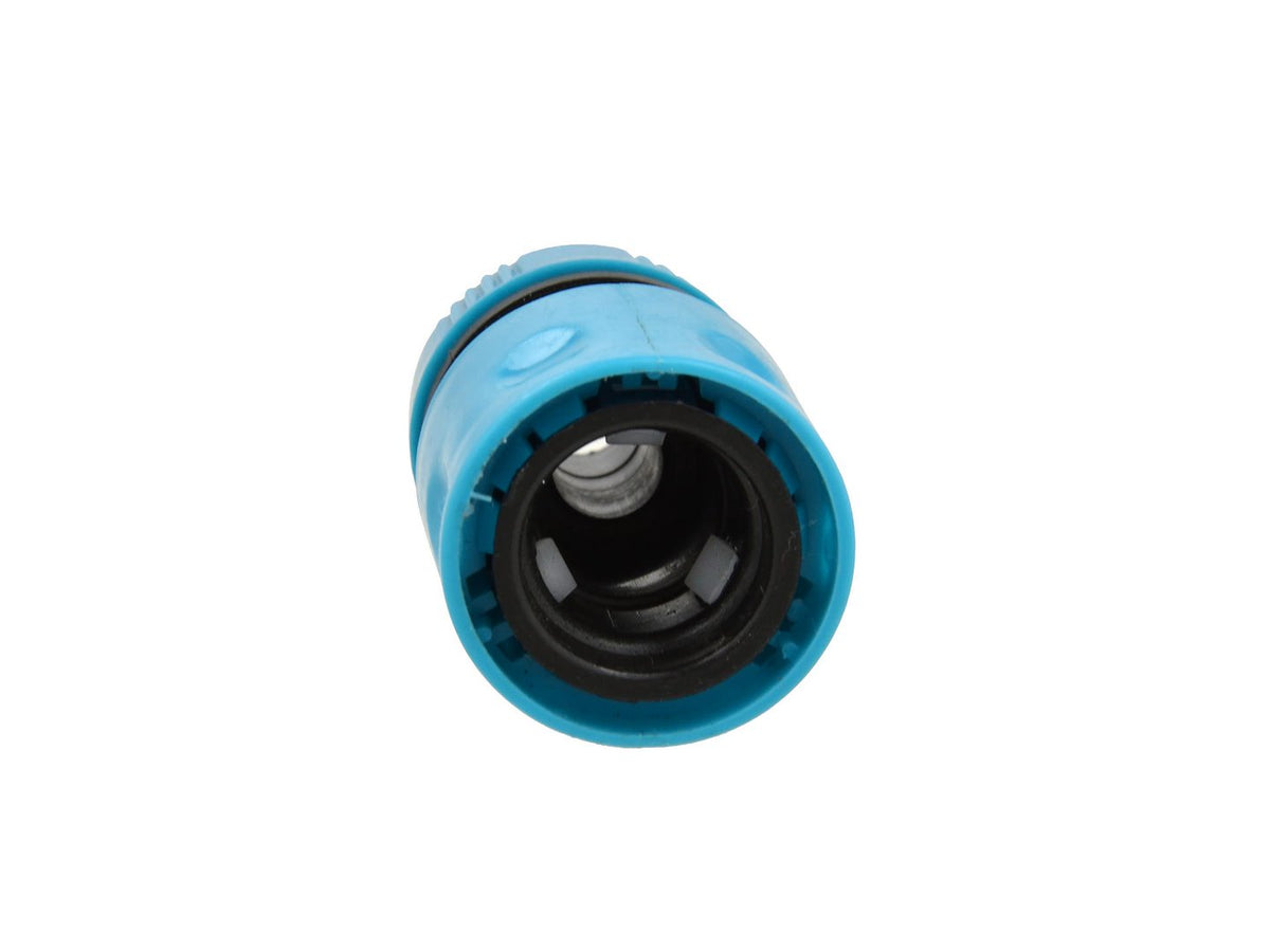 1/2" duurzaam plastic snelkoppeling BLAUWE LIJN / blister /