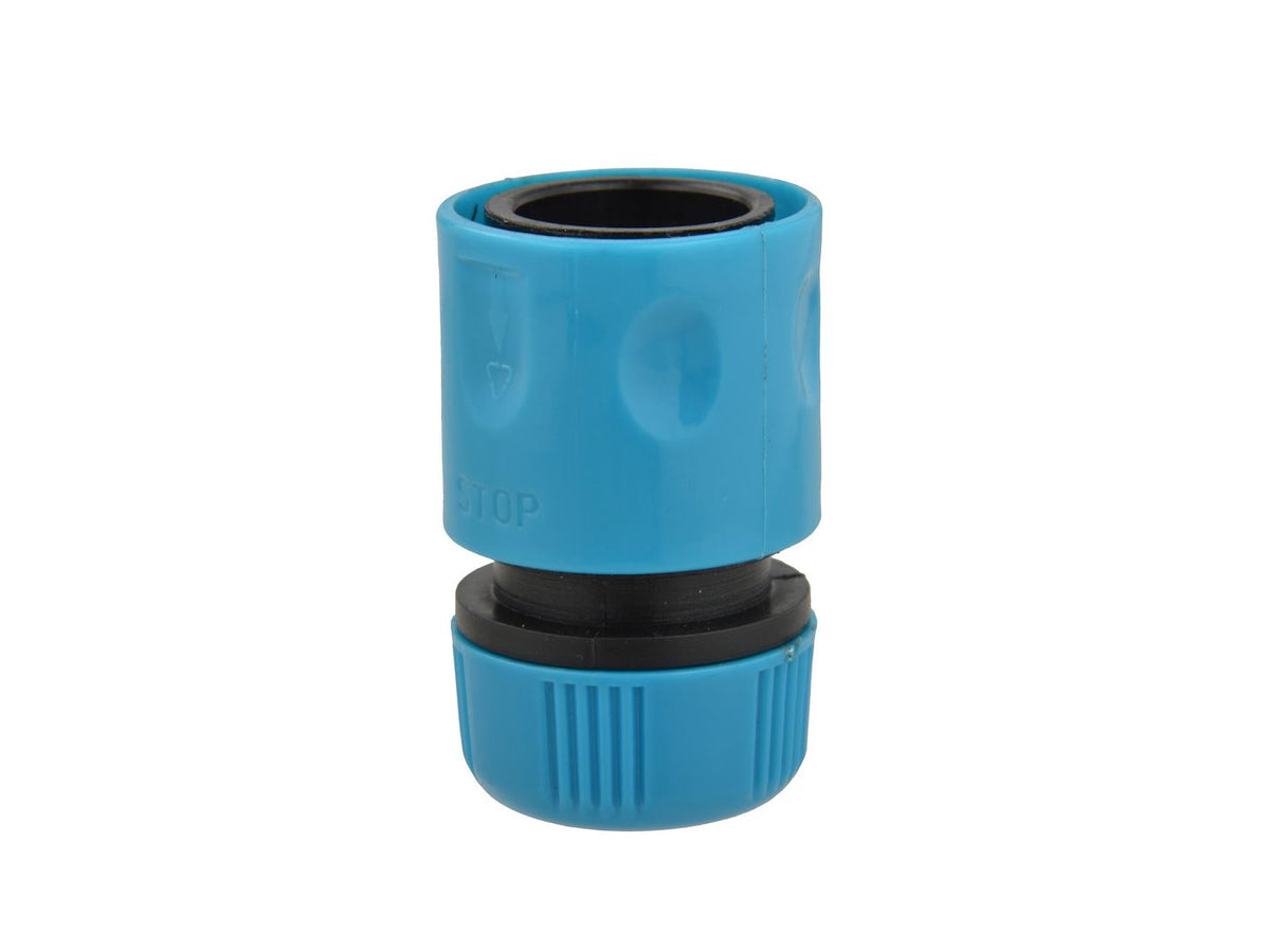 1/2" duurzaam plastic snelkoppeling met stop (polybag)