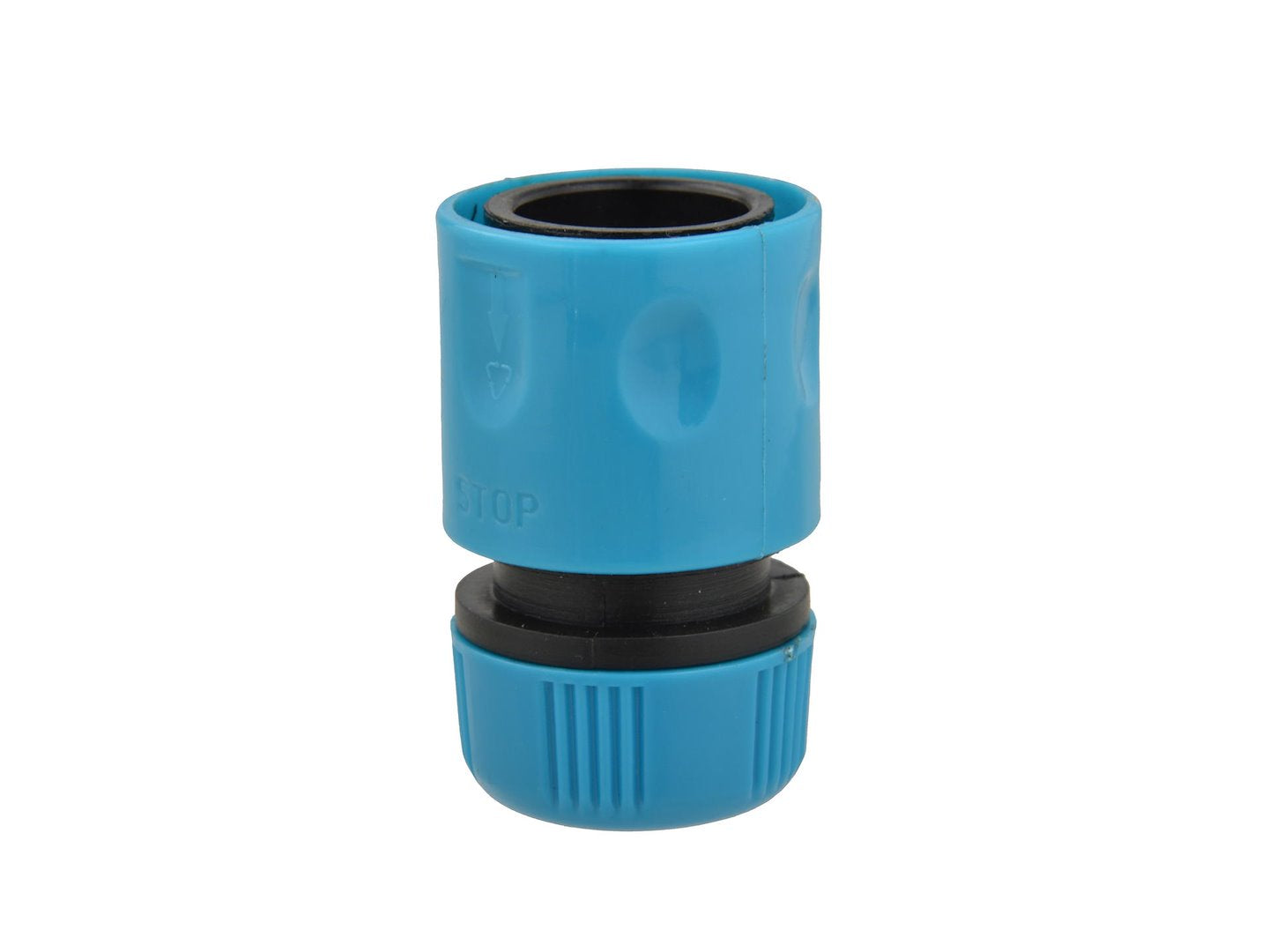 1/2" duurzaam plastic snelkoppeling met stop (polybag)