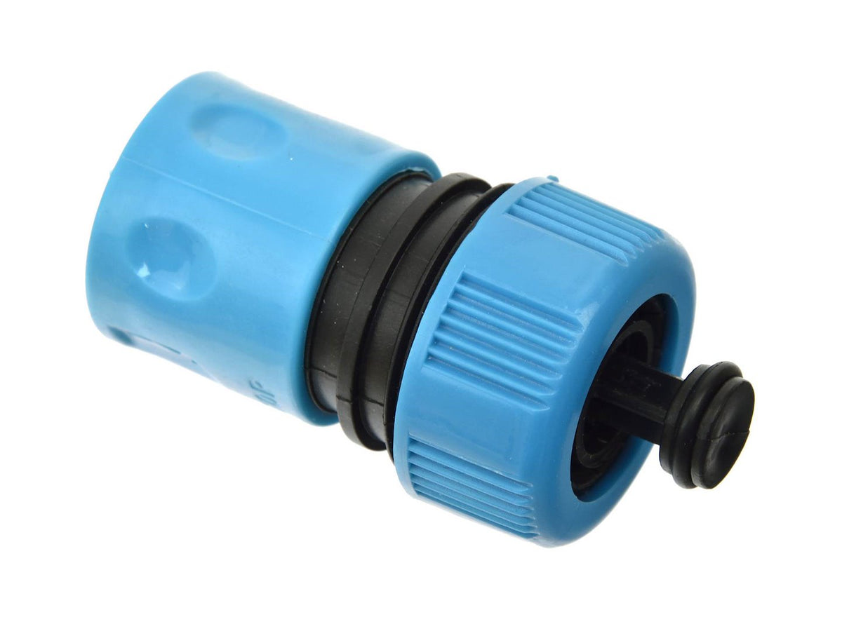 3/4" duurzame plastic snelkoppeling met stop (polybag)