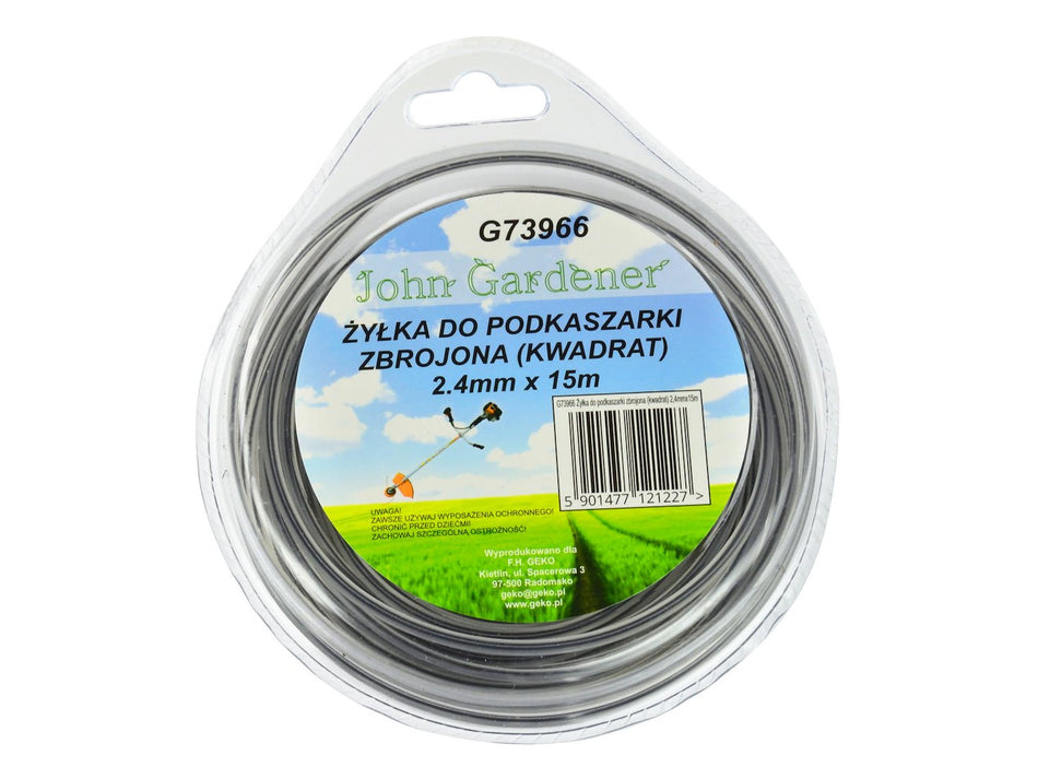 Nylondraad 2,4mmx15m vierkant
