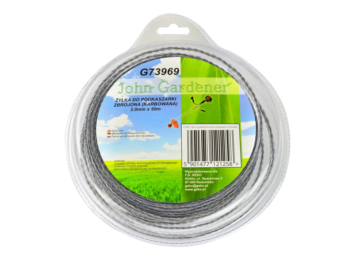 Nylondraad 3,0mmx50m gegolfd