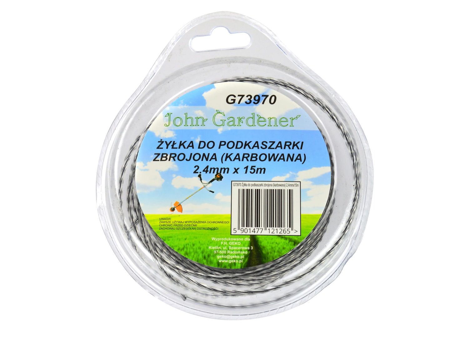 Nylondraad 2,4mmx15m gegolfd