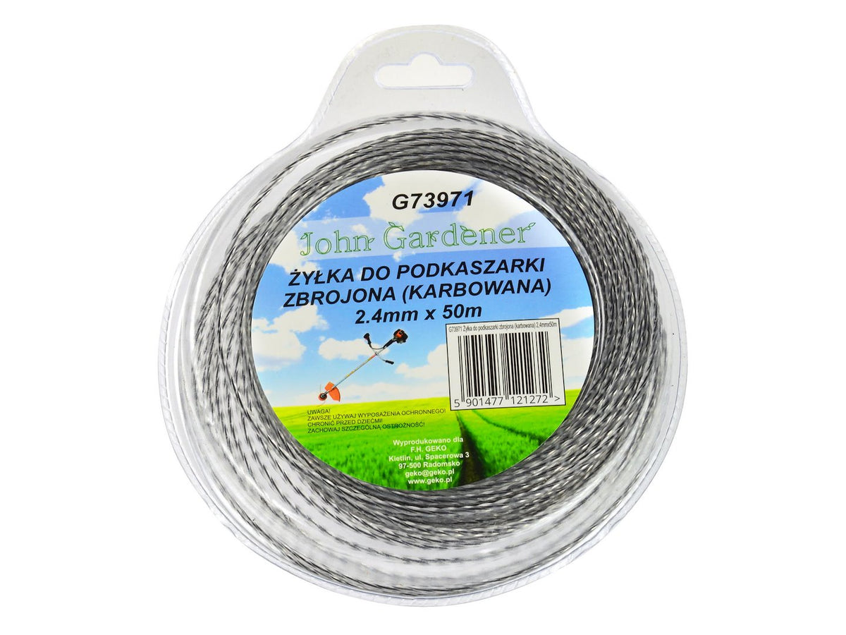 Nylondraad 2,4mmx50m gegolfd
