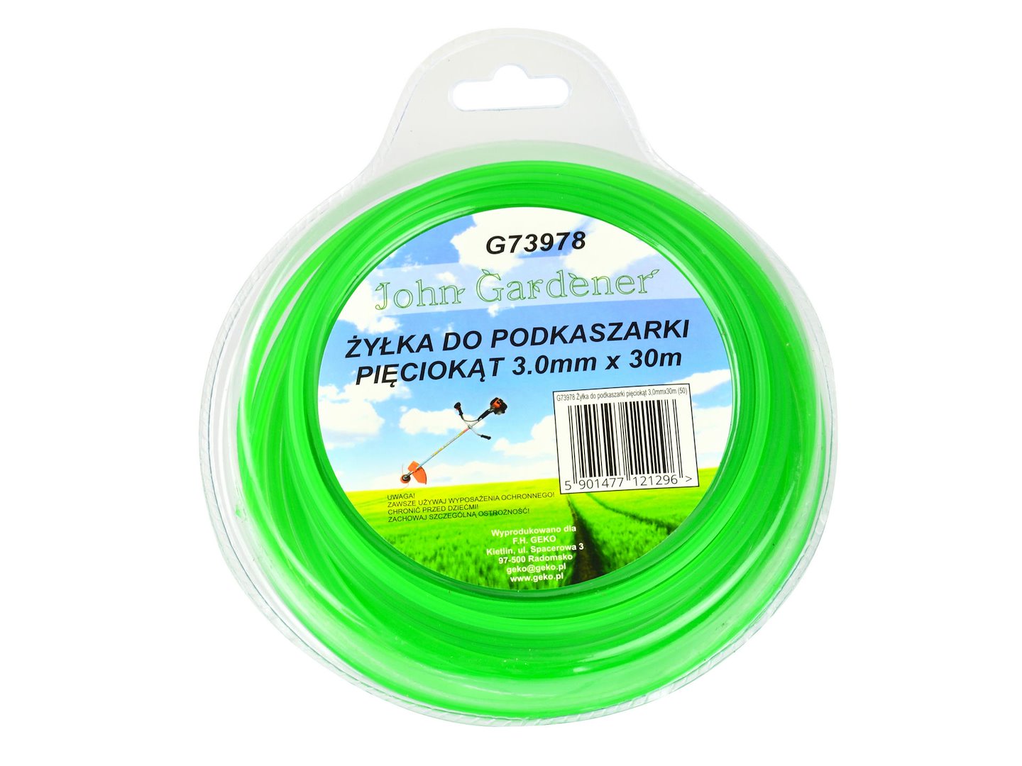 Nylonlijn 3,0mmx30m groen pentagonaal