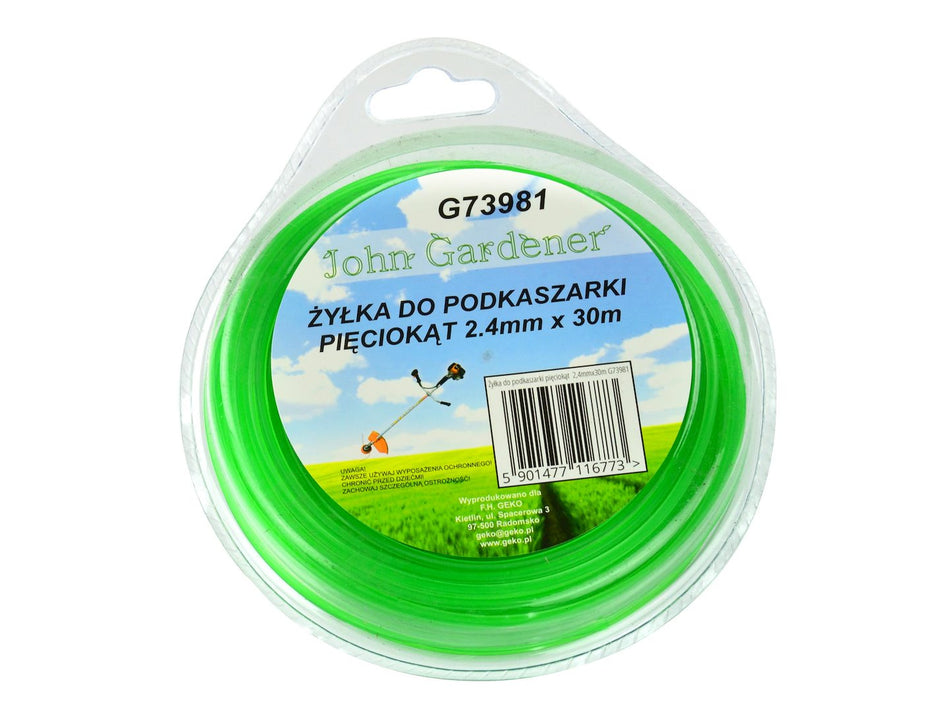 Nylonlijn groen pentagonaal 2,4mm*30m