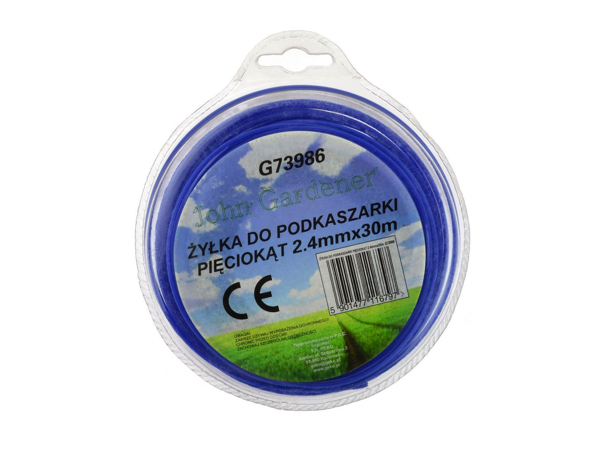 Blauwe nylondraad hexagonaal 2,4mm*30m