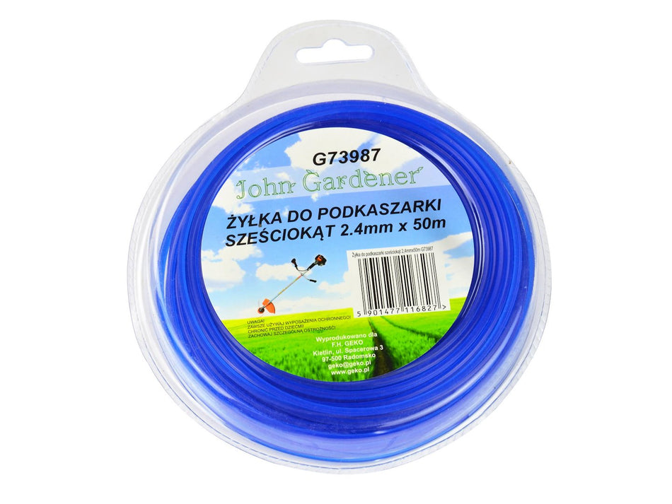 Blauwe hexagonale nylondraad 2,4mm*50m