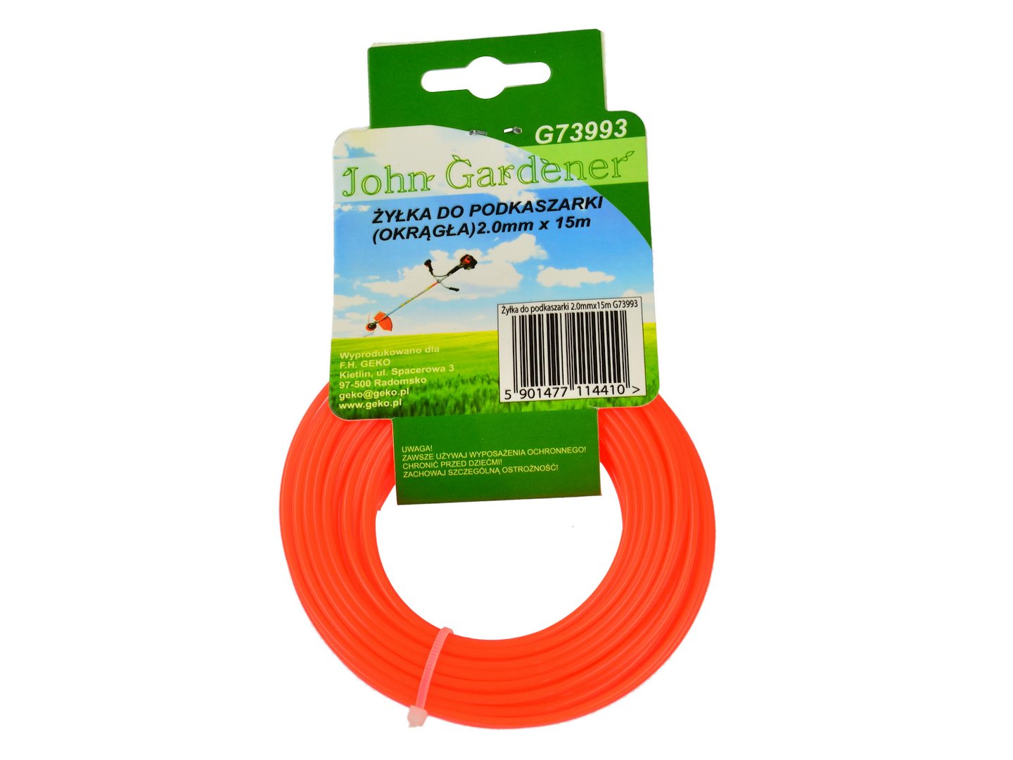Nylonlijn 2,0mm x 15m rood rond