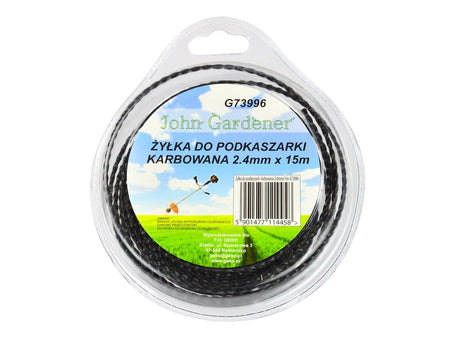 Gegolfde nylonlijn 2,4 mm x 15 m zwart