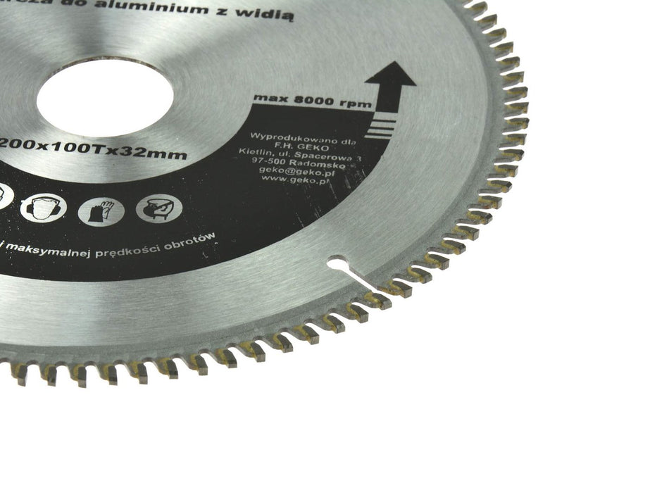 TCT Alumium zaagblad voor aluminium 200x32x100T + 5 reducties 32/ -30 -25,4 -22,2 -20 -16