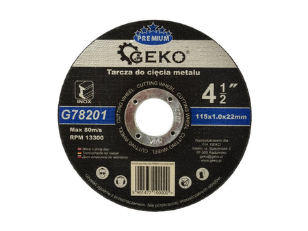 Metaalsnijschijf GEKO Premium 115x1x22,2mm RVS